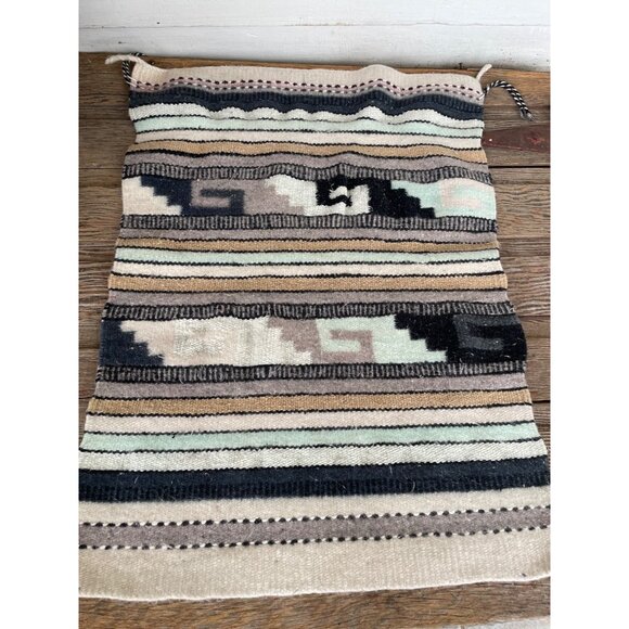 Vintage 1960s Alpaca Wool Saddle Blanket Rug Southwestern - Picture 14 of 14